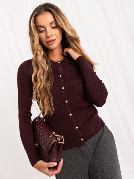 Sweter-PM-SW-SF391.28-bordowy