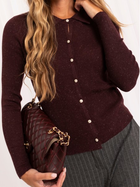 Sweter-PM-SW-SF391.28-bordowy