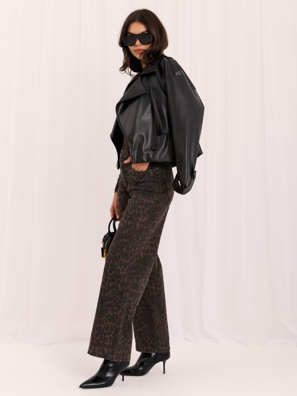 Spodnie jeans-D60141BA62672A-ciemny brązowy