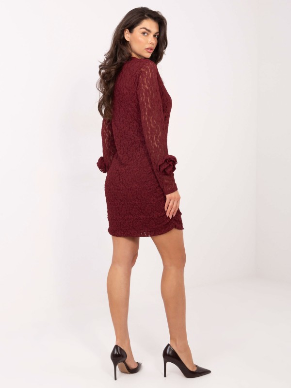 Suknelė-IT-SK-9913.30-bordo spalvos