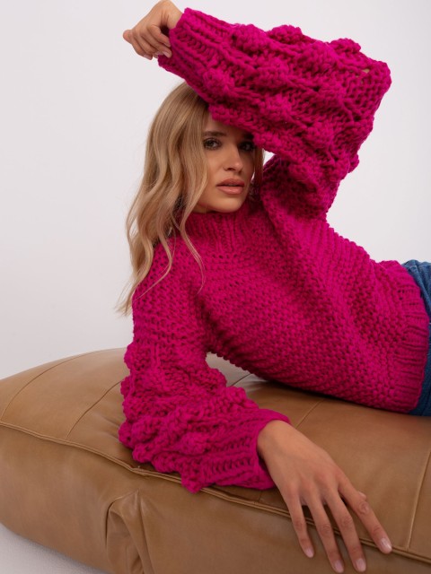 Sweter-AT-SW-2382.97P-fuksjowy 2