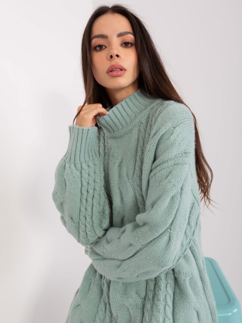 Sweter-AT-SW-2367-1.35P-mietowy 2