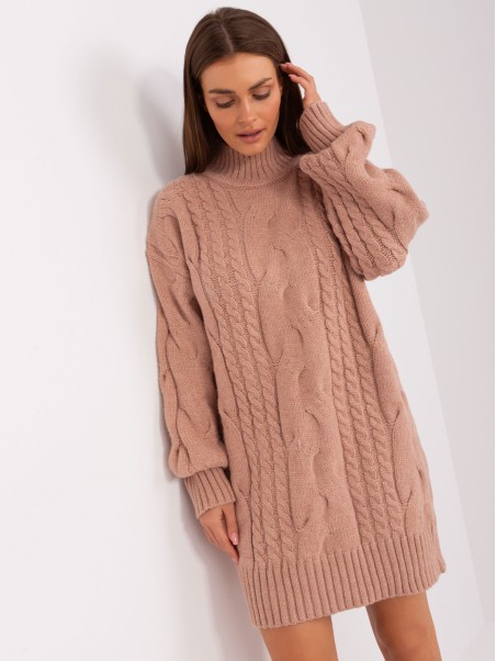 Sweter-AT-SW-2367-1.35P-ciemny różowy