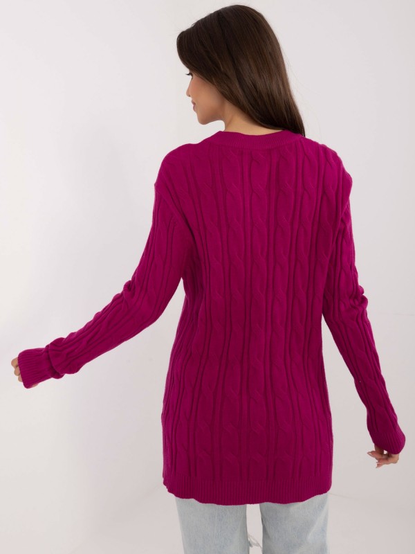 Sweter-AT-SW-2343.88-ciemny fioletowy
