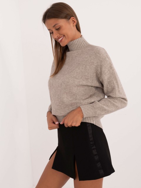 Sweter-AT-SW-2339.54-ciemny bezowy 2