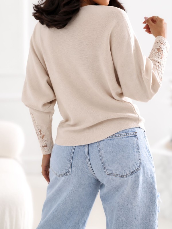 Sweter-CS-SW-B0167.82-jasny beżowy