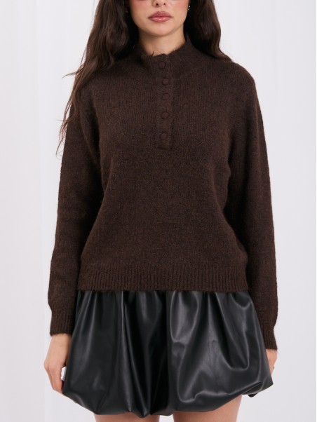 Sweter-IR-SW-K17003.99-ciemny brązowy