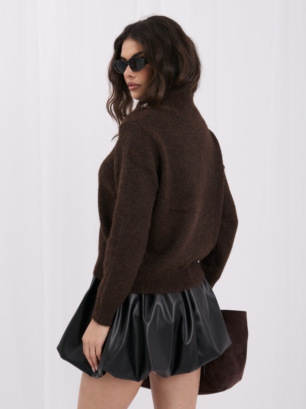 Sweter-IR-SW-K17003.99-ciemny brązowy