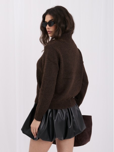 Sweter-IR-SW-K17003.99-ciemny brązowy