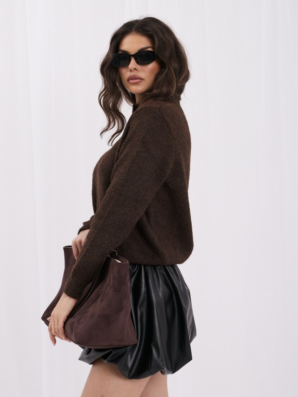 Sweter-IR-SW-K17003.99-ciemny brązowy