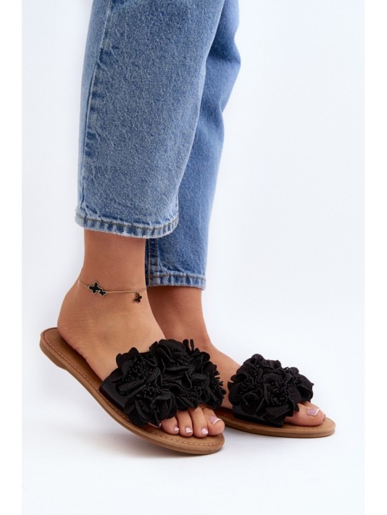 Women's Black Flower Sandals Eelfan 2