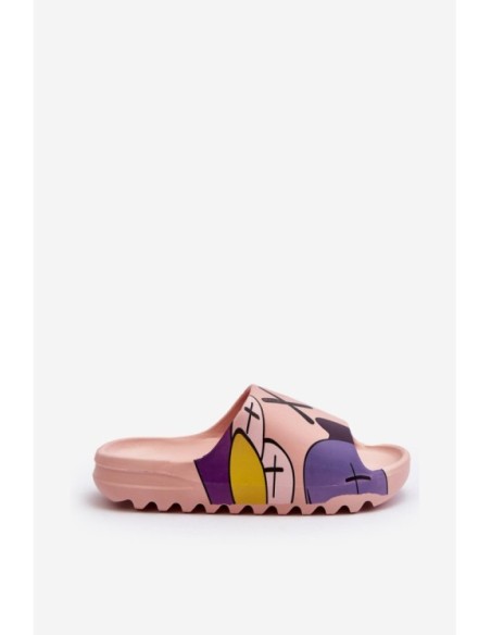 Rubber Flip-Flops with Pink Monsters Print