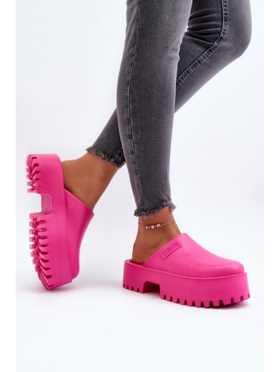 Women's Slides With Chunky Sole Big Star NN274019 Fuchsia 2