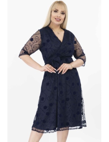 Elegantiška tamsiai mėlyna suknelė ❤️ Suknelės apkūnioms