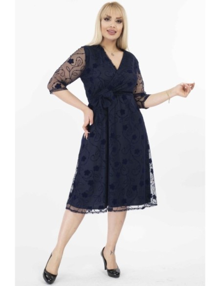 Elegantiška tamsiai mėlyna suknelė ❤️ Suknelės apkūnioms