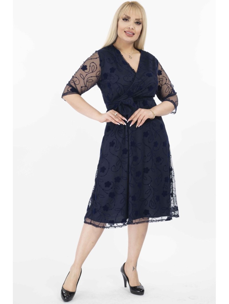 Elegantiška tamsiai mėlyna suknelė ❤️ Suknelės apkūnioms