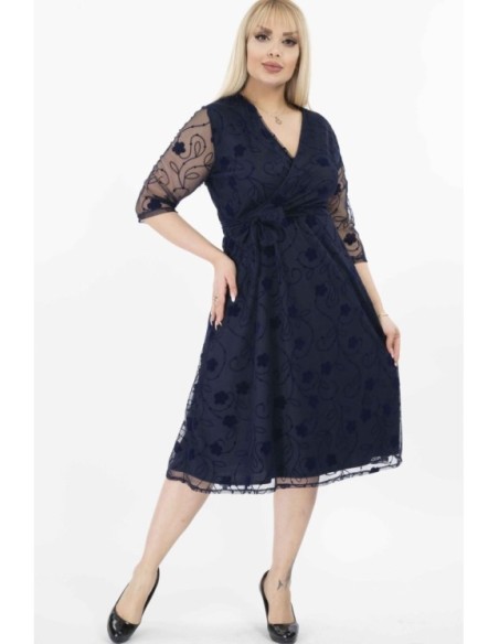 Elegantiška tamsiai mėlyna suknelė ❤️ Suknelės apkūnioms