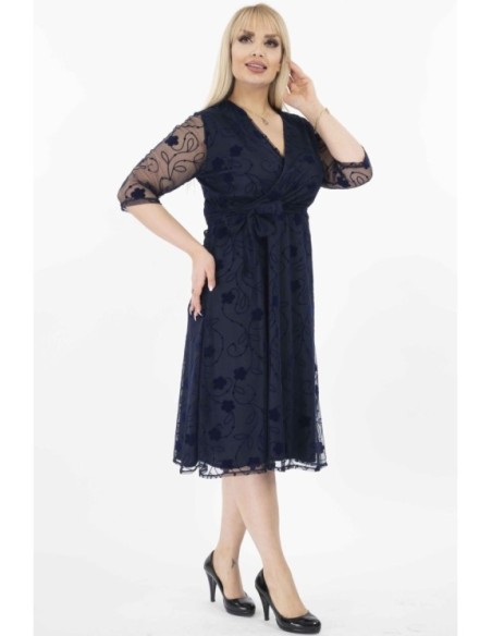 Elegantiška tamsiai mėlyna suknelė ❤️ Suknelės apkūnioms