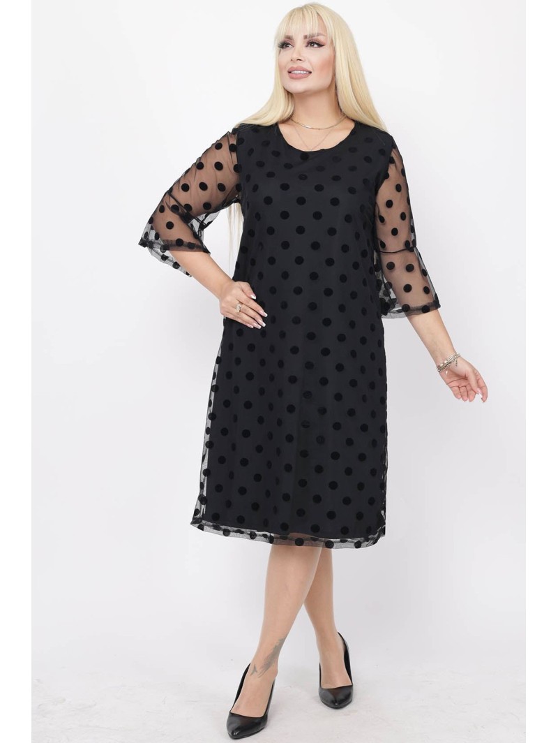 Juoda suknelė su rutuliukais