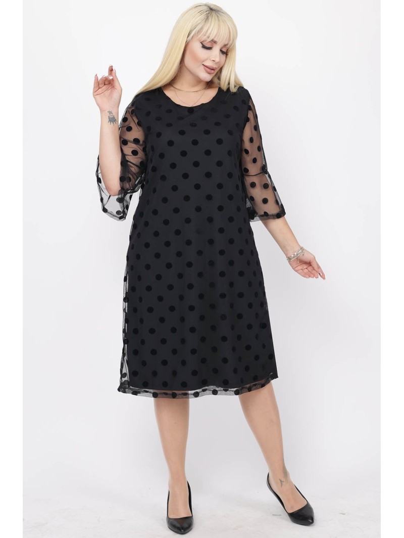 Juoda suknelė su rutuliukais