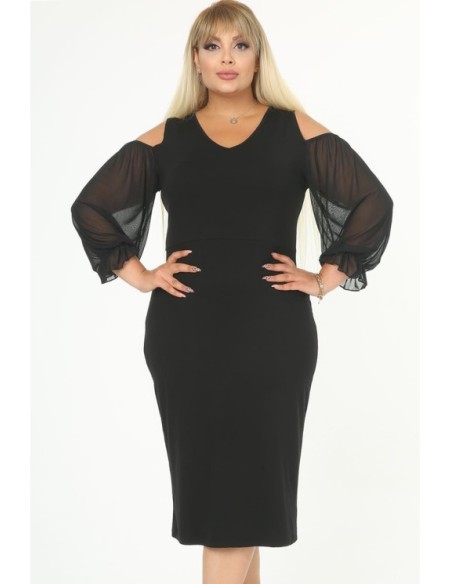 Elegantiška juoda suknelė ❤️ Suknelės apkūnioms