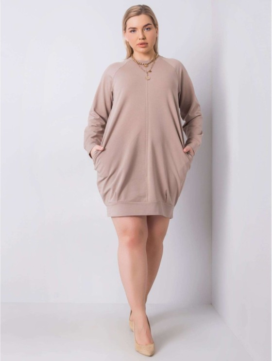 Sukienka-RV-SK-6296.99-ciemny bezowy 2