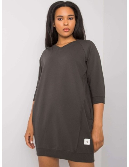 Sukienka-RV-SK-6847.59P-ciemny khaki
