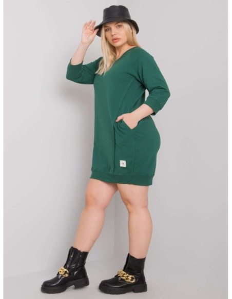 Sukienka-RV-SK-6847.59P-ciemny zielony