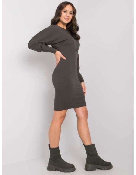 Sukienka-RV-SK-6079.65-ciemny khaki