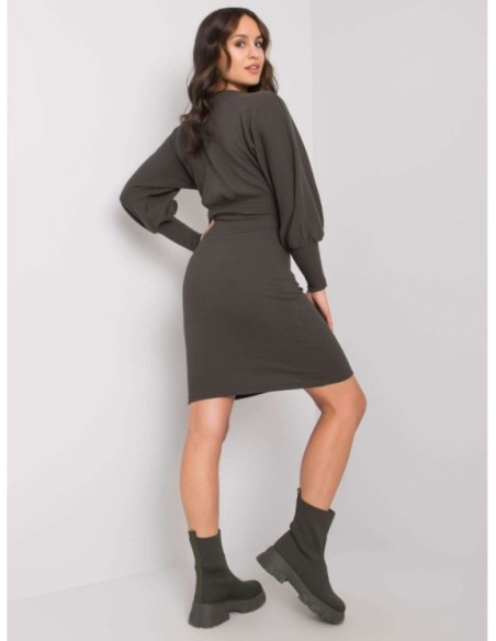 Sukienka-RV-SK-6079.65-ciemny khaki