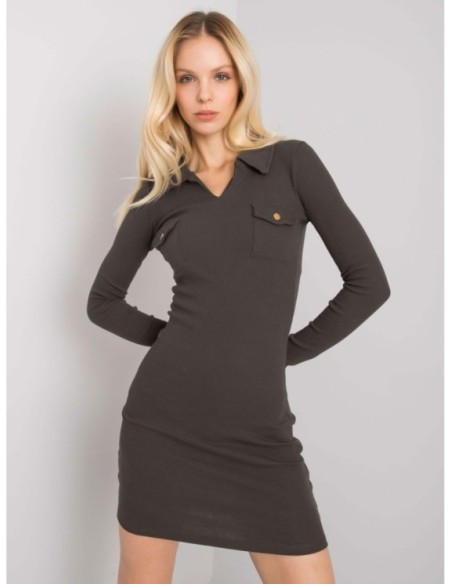 Sukienka-RV-SK-7435.38-ciemny khaki
