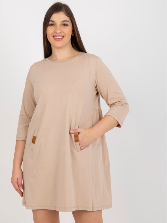 Sukienka-RV-SK-6274.36P-ciemny bezowy 2