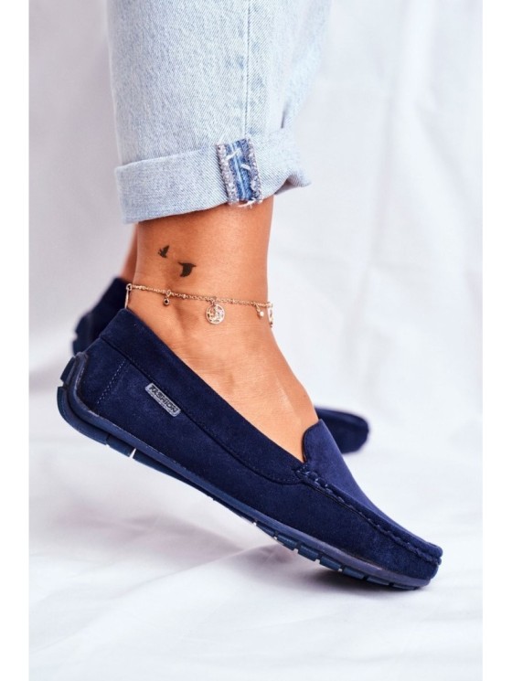 Women's Mocassins Navy Blue Suede Morreno