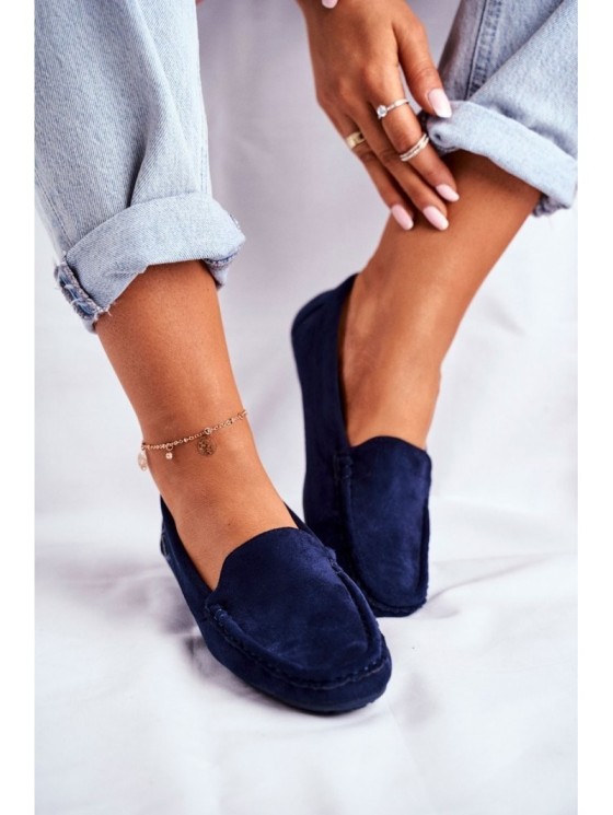 Women's Mocassins Navy Blue Suede Morreno 2