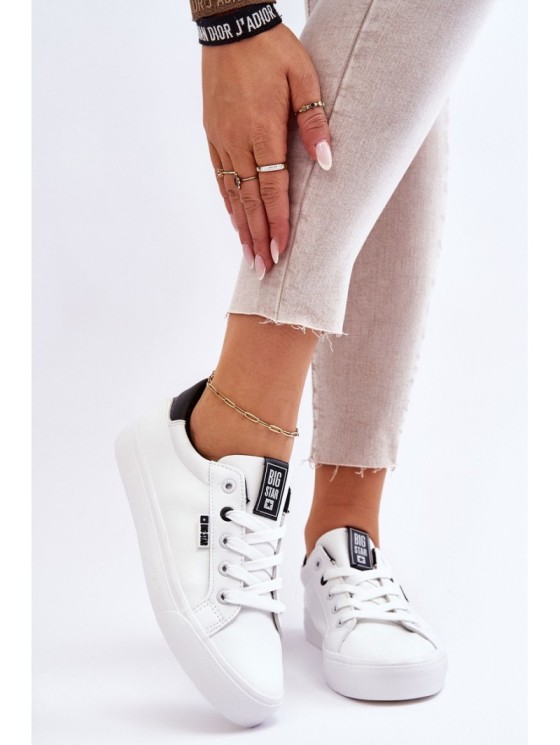 Women's Leather Sneakers Big Star EE274312 White-Black 2