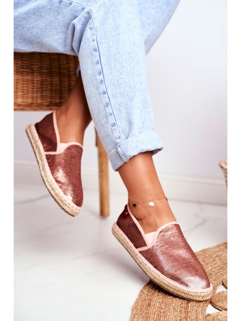 Moterų espadrilių pintas padas Pink Big Star DD274A163