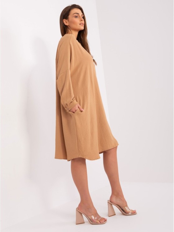Sukienka-DHJ-SK-15506A.94P-camelowy 2