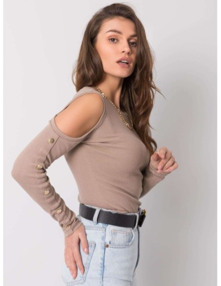 Bluzka-RV-BZ-5099-1.07-ciemny bezowy