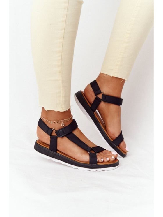 Women's Sandals On A Rubber Sole Black Stranger 2