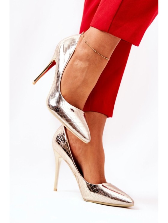Snake Pattern Stilettos Gold Tissoria 2