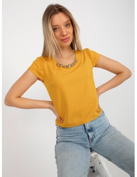 Bluzka-LK-BZ-505783-1.42P-ciemny żółty