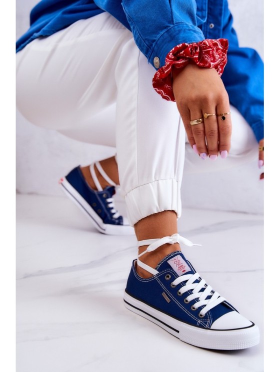 Moteriški klasikiniai sportbačiai Cross Jeans JJ2R4012C Tamsiai mėlyni