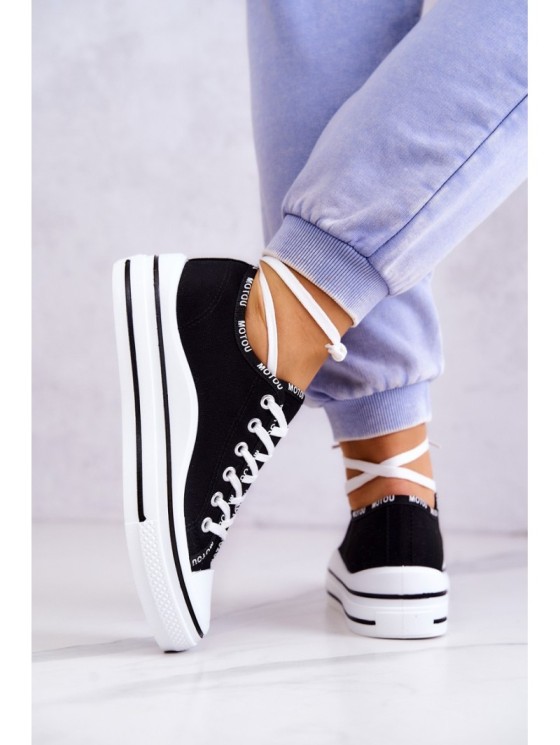 Women's Tied Sneakers Black Menifee 2
