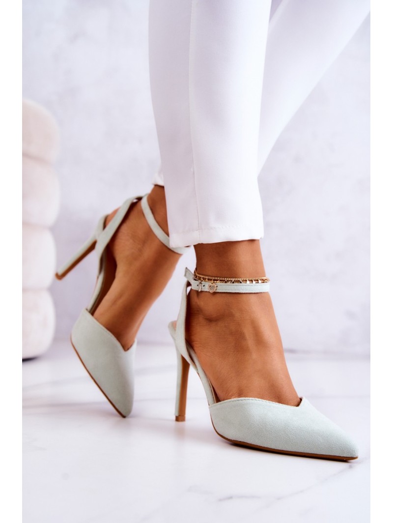 Suede Buckle Heels Šviesiai žalia Kharen