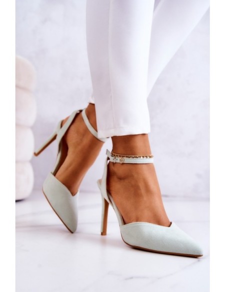 Suede Buckle Heels Šviesiai žalia Kharen