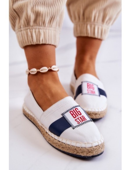 Women's Slip-On Espadrilles Big Star JJ274964 White and Navy Blue