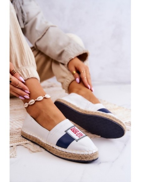 Women's Slip-On Espadrilles Big Star JJ274964 White and Navy Blue