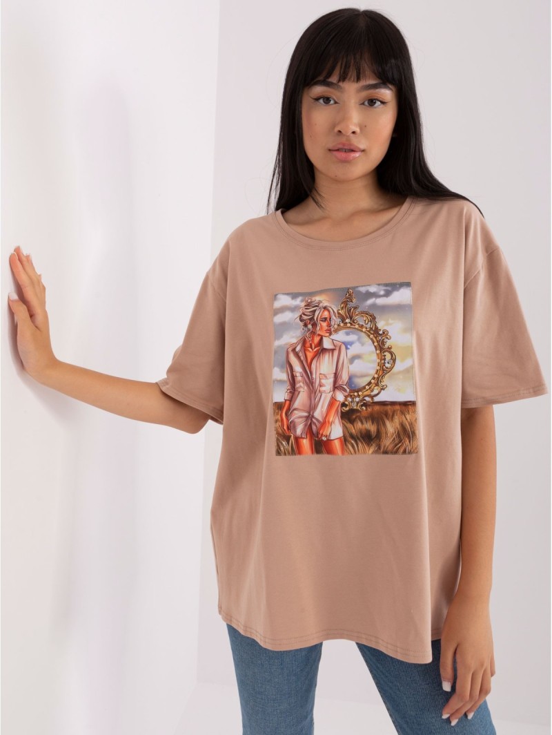 Marškinėliai-LK-TS-509353-1.33P-smėlio spalvos