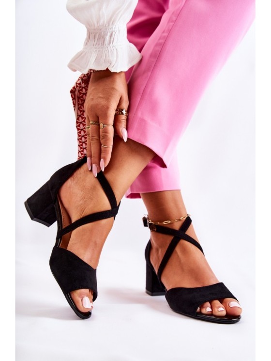 Women's Sandals On High Heel Sergio Leone SK825 Black 2