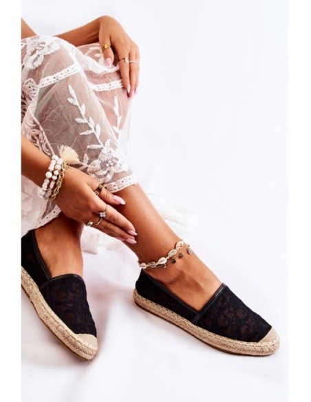 Classic Women's Espadrilles Openwork Black Catris